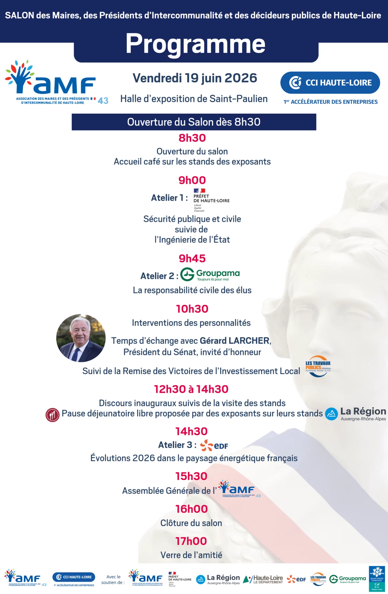 Affiche programme Salon des Maires Haute-Loire 2026 Affiche du programme du Salon des Maires Haute-Loire 2026